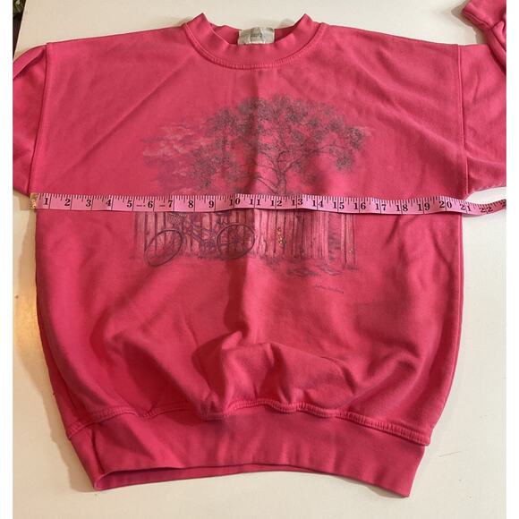 Vintage 90s Northern Reflections Bicycle Fence Print Sweatshirt Womens Medium - Picture 6 of 7